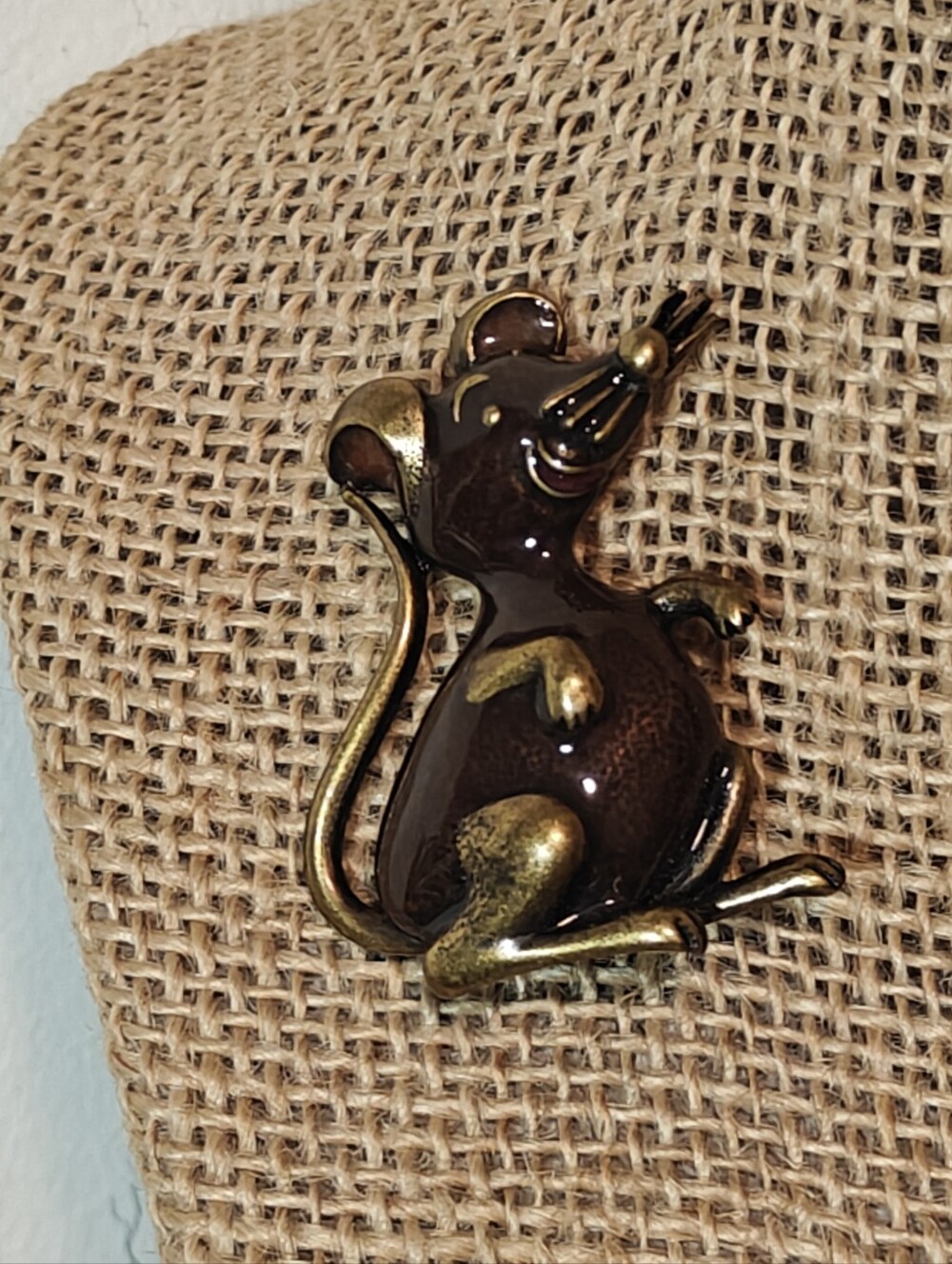 RARE Vintage Scooter Paris happy mouse or rat pin/brooch Paris 80s